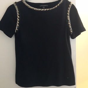 Banana Republic Black with gold detail Top - Small